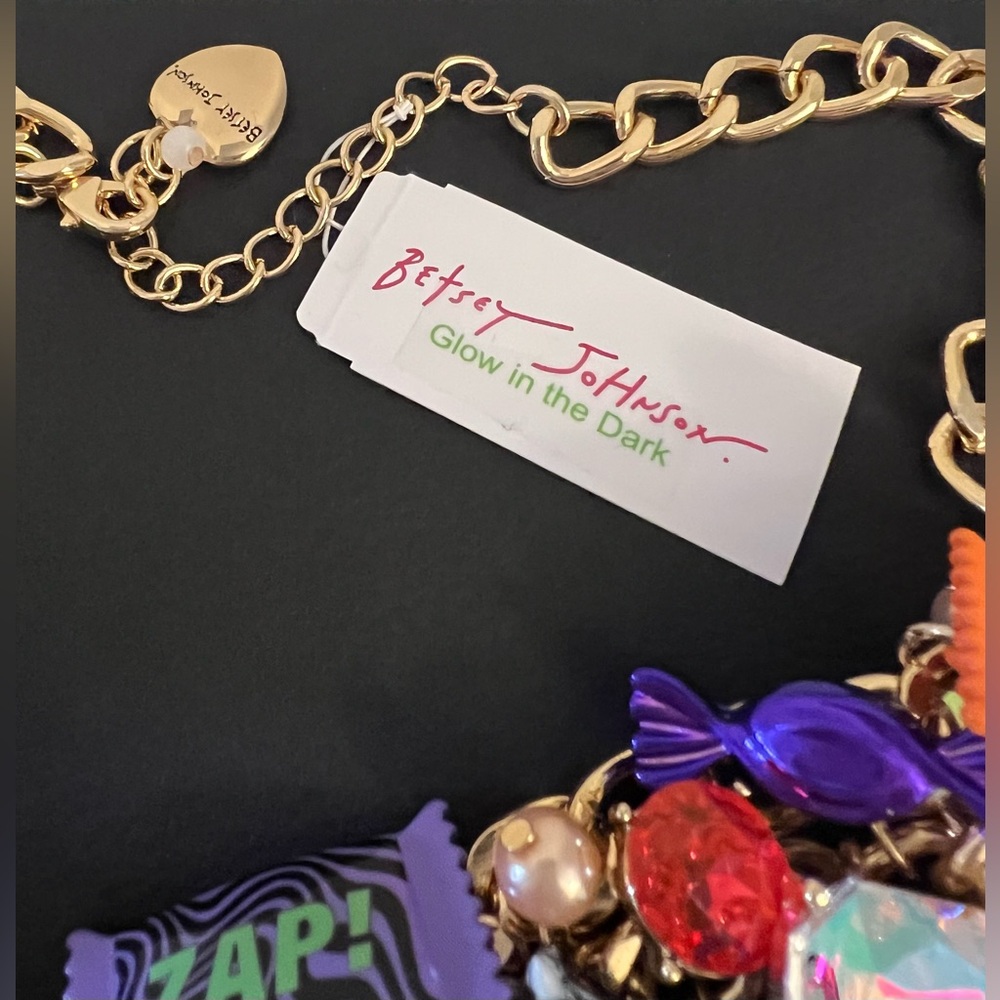 Betsey Johnson Gold Necklace with Multicolor Candy Charms - Picture 11 of 16